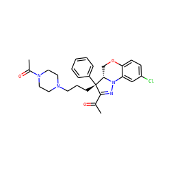 CC(=O)C1=NN2c3cc(Cl)ccc3OC[C@H]2[C@@]1(CCCN1CCN(C(C)=O)CC1)c1ccccc1 ZINC000028951411