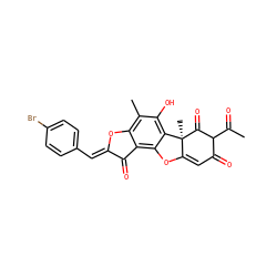 CC(=O)C1C(=O)C=C2Oc3c4c(c(C)c(O)c3[C@@]2(C)C1=O)O/C(=C\c1ccc(Br)cc1)C4=O ZINC000299838860
