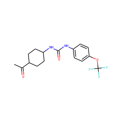 CC(=O)C1CCC(NC(=O)Nc2ccc(OC(F)(F)F)cc2)CC1 ZINC000072113523