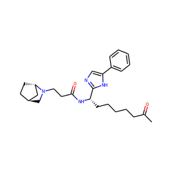 CC(=O)CCCCC[C@H](NC(=O)CCN1C[C@H]2CC[C@H]1C2)c1ncc(-c2ccccc2)[nH]1 ZINC000253761016