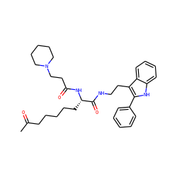 CC(=O)CCCCC[C@H](NC(=O)CCN1CCCCC1)C(=O)NCCc1c(-c2ccccc2)[nH]c2ccccc12 ZINC000029133365
