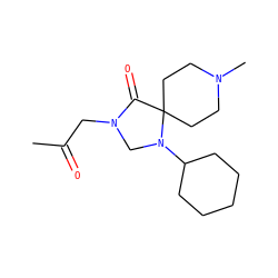 CC(=O)CN1CN(C2CCCCC2)C2(CCN(C)CC2)C1=O ZINC000026936257