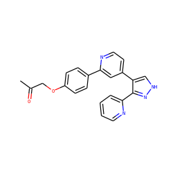 CC(=O)COc1ccc(-c2cc(-c3c[nH]nc3-c3ccccn3)ccn2)cc1 ZINC000013684439