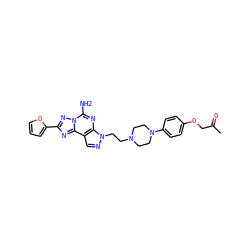 CC(=O)COc1ccc(N2CCN(CCn3ncc4c3nc(N)n3nc(-c5ccco5)nc43)CC2)cc1 ZINC000028891940