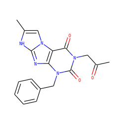 CC(=O)Cn1c(=O)c2c(nc3[nH]c(C)cn32)n(Cc2ccccc2)c1=O ZINC000040876936