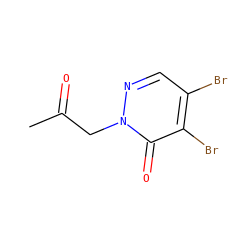 CC(=O)Cn1ncc(Br)c(Br)c1=O ZINC000001392646
