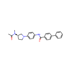 CC(=O)N(C)[C@@H]1CCN(c2ccc(NC(=O)c3ccc(-c4ccccc4)cc3)cc2)C1 ZINC000028119317