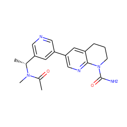 CC(=O)N(C)[C@H](C)c1cncc(-c2cnc3c(c2)CCCN3C(N)=O)c1 ZINC001772576997