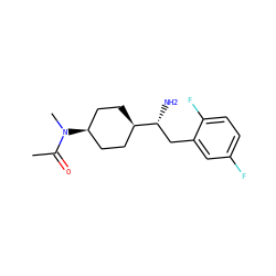 CC(=O)N(C)[C@H]1CC[C@@H]([C@H](N)Cc2cc(F)ccc2F)CC1 ZINC000101403202