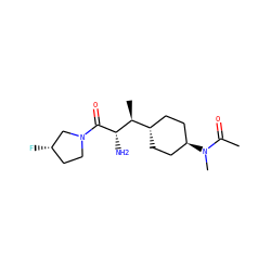 CC(=O)N(C)[C@H]1CC[C@H]([C@H](C)[C@H](N)C(=O)N2CC[C@H](F)C2)CC1 ZINC000253915816