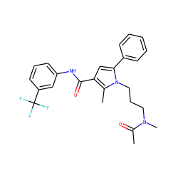 CC(=O)N(C)CCCn1c(-c2ccccc2)cc(C(=O)Nc2cccc(C(F)(F)F)c2)c1C ZINC000221030420