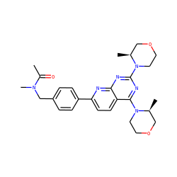 CC(=O)N(C)Cc1ccc(-c2ccc3c(N4CCOC[C@@H]4C)nc(N4CCOC[C@@H]4C)nc3n2)cc1 ZINC000144425484