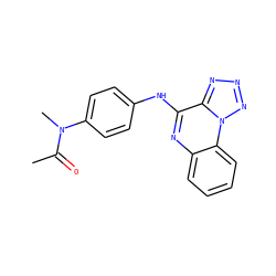 CC(=O)N(C)c1ccc(Nc2nc3ccccc3n3nnnc23)cc1 ZINC000205766434