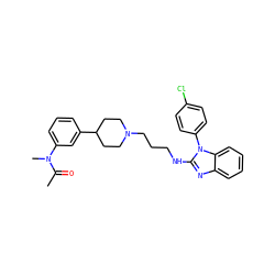 CC(=O)N(C)c1cccc(C2CCN(CCCNc3nc4ccccc4n3-c3ccc(Cl)cc3)CC2)c1 ZINC000058583775