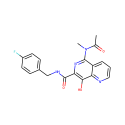 CC(=O)N(C)c1nc(C(=O)NCc2ccc(F)cc2)c(O)c2ncccc12 ZINC000034820436