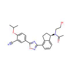 CC(=O)N(CCO)[C@@H]1CCc2c(-c3noc(-c4ccc(OC(C)C)c(C#N)c4)n3)cccc21 ZINC000202712920