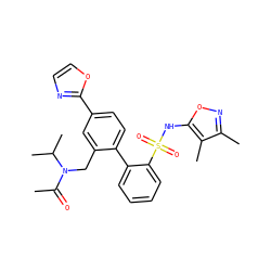 CC(=O)N(Cc1cc(-c2ncco2)ccc1-c1ccccc1S(=O)(=O)Nc1onc(C)c1C)C(C)C ZINC000013492863