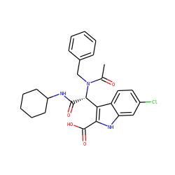 CC(=O)N(Cc1ccccc1)[C@@H](C(=O)NC1CCCCC1)c1c(C(=O)O)[nH]c2cc(Cl)ccc12 ZINC000113879853