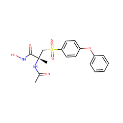 CC(=O)N[C@@](C)(CS(=O)(=O)c1ccc(Oc2ccccc2)cc1)C(=O)NO ZINC000026646921