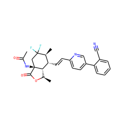 CC(=O)N[C@@]12CC(F)(F)[C@@H](C)[C@H](/C=C/c3ccc(-c4ccccc4C#N)cn3)[C@@H]1[C@@H](C)OC2=O ZINC000204922827