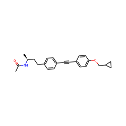 CC(=O)N[C@@H](C)CCc1ccc(C#Cc2ccc(OCC3CC3)cc2)cc1 ZINC000113410974