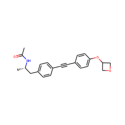 CC(=O)N[C@@H](C)Cc1ccc(C#Cc2ccc(OC3COC3)cc2)cc1 ZINC000113412669