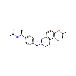 CC(=O)N[C@@H](C)c1ccc(CN2CCc3c(ccc(OC(C)C)c3Br)C2)cc1 ZINC001772589978