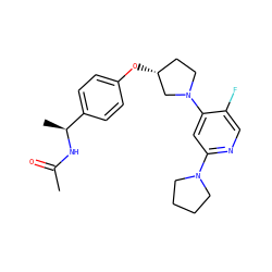 CC(=O)N[C@@H](C)c1ccc(O[C@@H]2CCN(c3cc(N4CCCC4)ncc3F)C2)cc1 ZINC000169709893