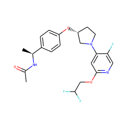 CC(=O)N[C@@H](C)c1ccc(O[C@@H]2CCN(c3cc(OCC(F)F)ncc3F)C2)cc1 ZINC000169709847