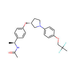 CC(=O)N[C@@H](C)c1ccc(O[C@@H]2CCN(c3ccc(OCC(C)(F)F)cc3)C2)cc1 ZINC000209121679