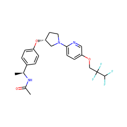 CC(=O)N[C@@H](C)c1ccc(O[C@@H]2CCN(c3ccc(OCC(F)(F)C(F)F)cn3)C2)cc1 ZINC000169709934
