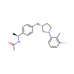 CC(=O)N[C@@H](C)c1ccc(O[C@@H]2CCN(c3cccc(F)c3C)C2)cc1 ZINC001772619493