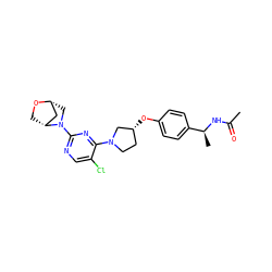 CC(=O)N[C@@H](C)c1ccc(O[C@@H]2CCN(c3nc(N4C[C@@H]5C[C@H]4CO5)ncc3Cl)C2)cc1 ZINC000261149373
