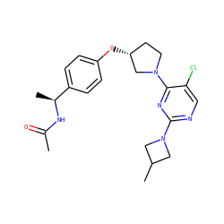 CC(=O)N[C@@H](C)c1ccc(O[C@@H]2CCN(c3nc(N4CC(C)C4)ncc3Cl)C2)cc1 ZINC000261187885