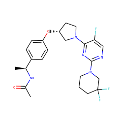 CC(=O)N[C@@H](C)c1ccc(O[C@@H]2CCN(c3nc(N4CCCC(F)(F)C4)ncc3F)C2)cc1 ZINC000261088256