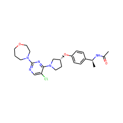 CC(=O)N[C@@H](C)c1ccc(O[C@@H]2CCN(c3nc(N4CCCOCC4)ncc3Cl)C2)cc1 ZINC000261174407