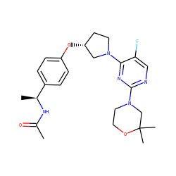CC(=O)N[C@@H](C)c1ccc(O[C@@H]2CCN(c3nc(N4CCOC(C)(C)C4)ncc3F)C2)cc1 ZINC000261139388