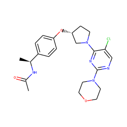 CC(=O)N[C@@H](C)c1ccc(O[C@@H]2CCN(c3nc(N4CCOCC4)ncc3Cl)C2)cc1 ZINC000261191825