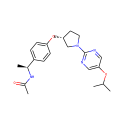 CC(=O)N[C@@H](C)c1ccc(O[C@@H]2CCN(c3ncc(OC(C)C)cn3)C2)cc1 ZINC000261150078