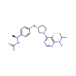 CC(=O)N[C@@H](C)c1ccc(O[C@@H]2CCN(c3ncnc(N(C)C(C)C)c3F)C2)cc1 ZINC000261119783