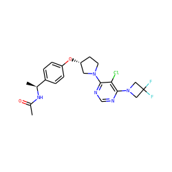 CC(=O)N[C@@H](C)c1ccc(O[C@@H]2CCN(c3ncnc(N4CC(F)(F)C4)c3Cl)C2)cc1 ZINC000261142837