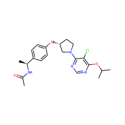 CC(=O)N[C@@H](C)c1ccc(O[C@@H]2CCN(c3ncnc(OC(C)C)c3Cl)C2)cc1 ZINC000261095925