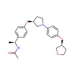 CC(=O)N[C@@H](C)c1ccc(O[C@H]2CCN(c3ccc(O[C@H]4CCOC4)cc3)C2)cc1 ZINC001772603333