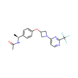 CC(=O)N[C@@H](C)c1ccc(OC2CN(c3ccnc(C(F)(F)F)n3)C2)cc1 ZINC000142230397