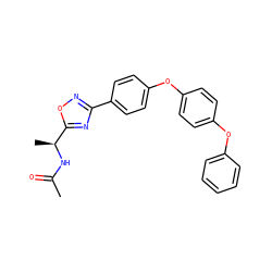 CC(=O)N[C@@H](C)c1nc(-c2ccc(Oc3ccc(Oc4ccccc4)cc3)cc2)no1 ZINC001772585692
