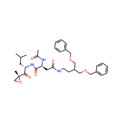 CC(=O)N[C@@H](CC(=O)NCCC(COCc1ccccc1)COCc1ccccc1)C(=O)N[C@@H](CC(C)C)C(=O)[C@@]1(C)CO1 ZINC000169352918