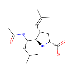 CC(=O)N[C@@H](CC(C)C)[C@@H]1N[C@@H](C(=O)O)C[C@H]1C=C(C)C ZINC000013645234