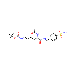 CC(=O)N[C@@H](CCCCNC(=O)OC(C)(C)C)C(=O)NCc1ccc(S(N)(=O)=O)cc1 ZINC000299823992