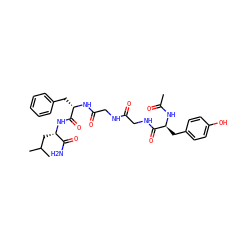 CC(=O)N[C@@H](Cc1ccc(O)cc1)C(=O)NCC(=O)NCC(=O)N[C@@H](Cc1ccccc1)C(=O)N[C@@H](CC(C)C)C(N)=O ZINC000042807318