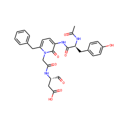 CC(=O)N[C@@H](Cc1ccc(O)cc1)C(=O)Nc1ccc(Cc2ccccc2)n(CC(=O)N[C@H](C=O)CC(=O)O)c1=O ZINC000027085153